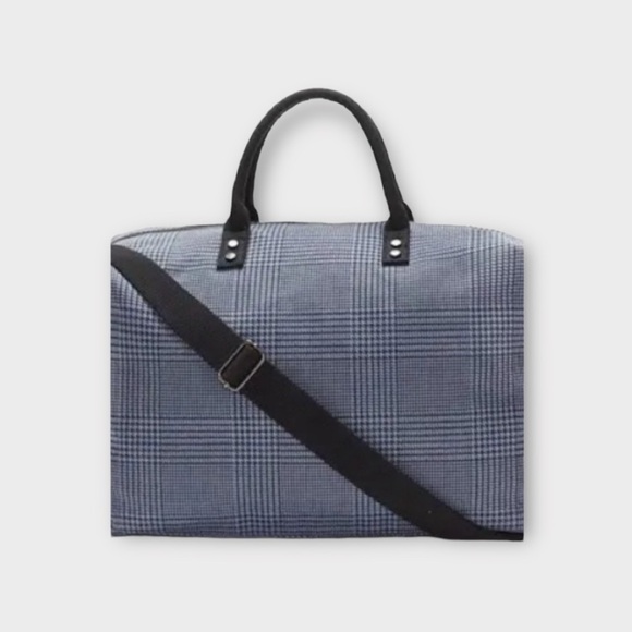 Lulu Dharma Blue Plaid Frasier Weekender NWT - Picture 4 of 7